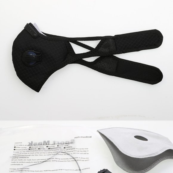 Activated Charcoal Filter Sports Mask Covid19 Mask - Picture 3 of 5